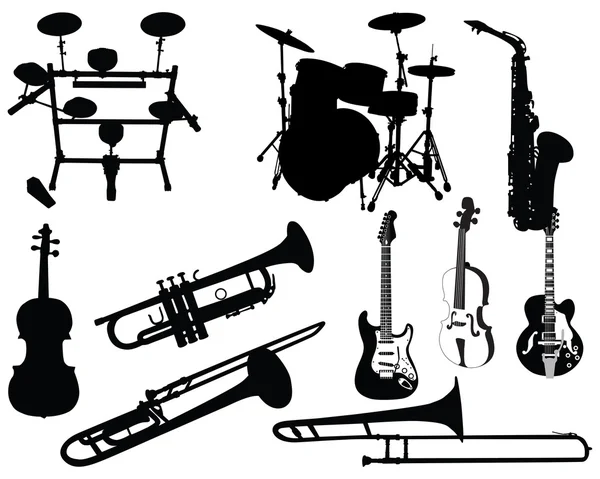 Set muziekinstrumenten — Stockvector