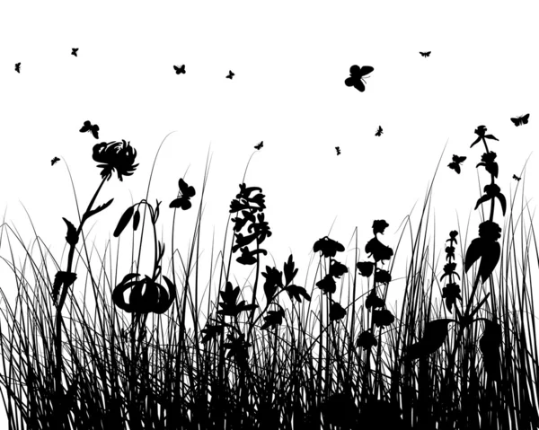 Трави та квітів — стоковий вектор
