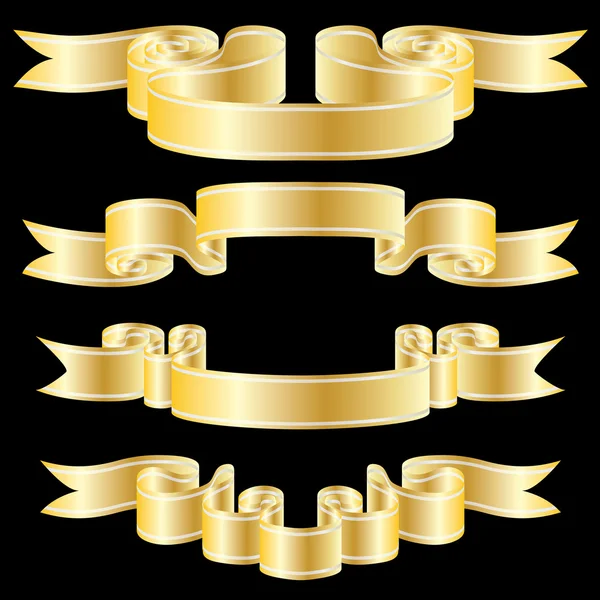 Golden ribbons — Stock Vector