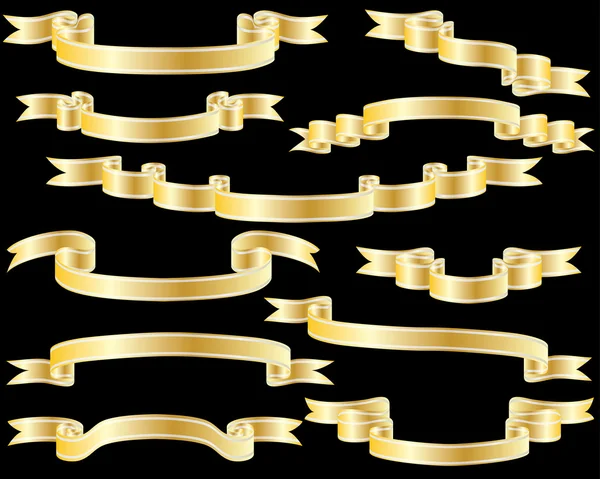 Golden ribbons — Stock Vector