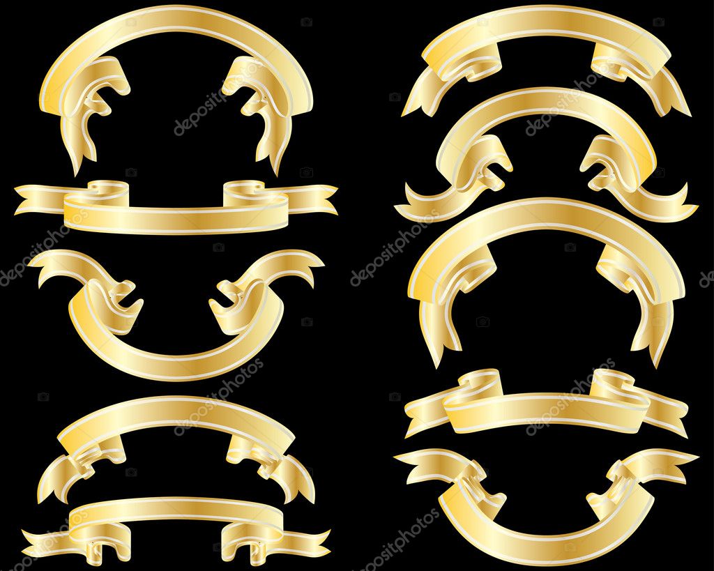 Golden Ribbons Stock Vector By ©angelp 3657391