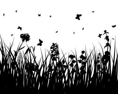 Flower silhouettes clipart