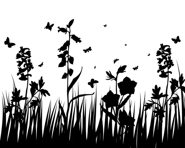 Silhouettes de fleurs — Image vectorielle