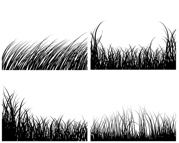 Набор травяных силуэтов — стоковый вектор
