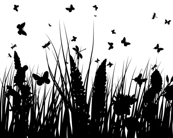 Çiçek silhouettes — Stok Vektör