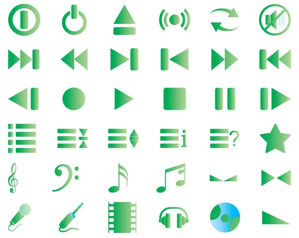 Muzikale icons set — Stockvector