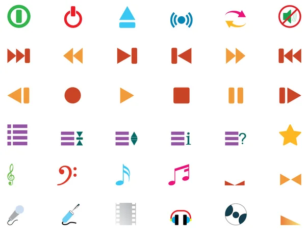 Conjunto de ícones musicais — Vetor de Stock