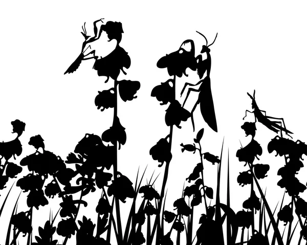 Силуэты цветов — стоковый вектор