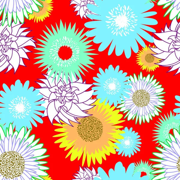 Fond de fleur sans couture — Image vectorielle