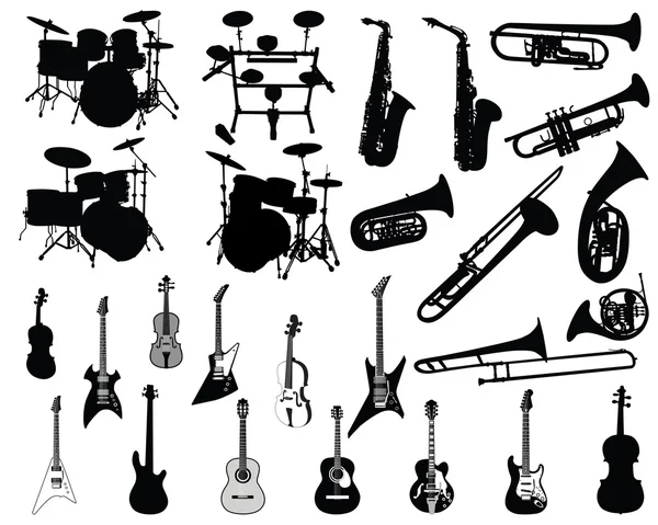 Set von Musikinstrumenten — Stockvektor