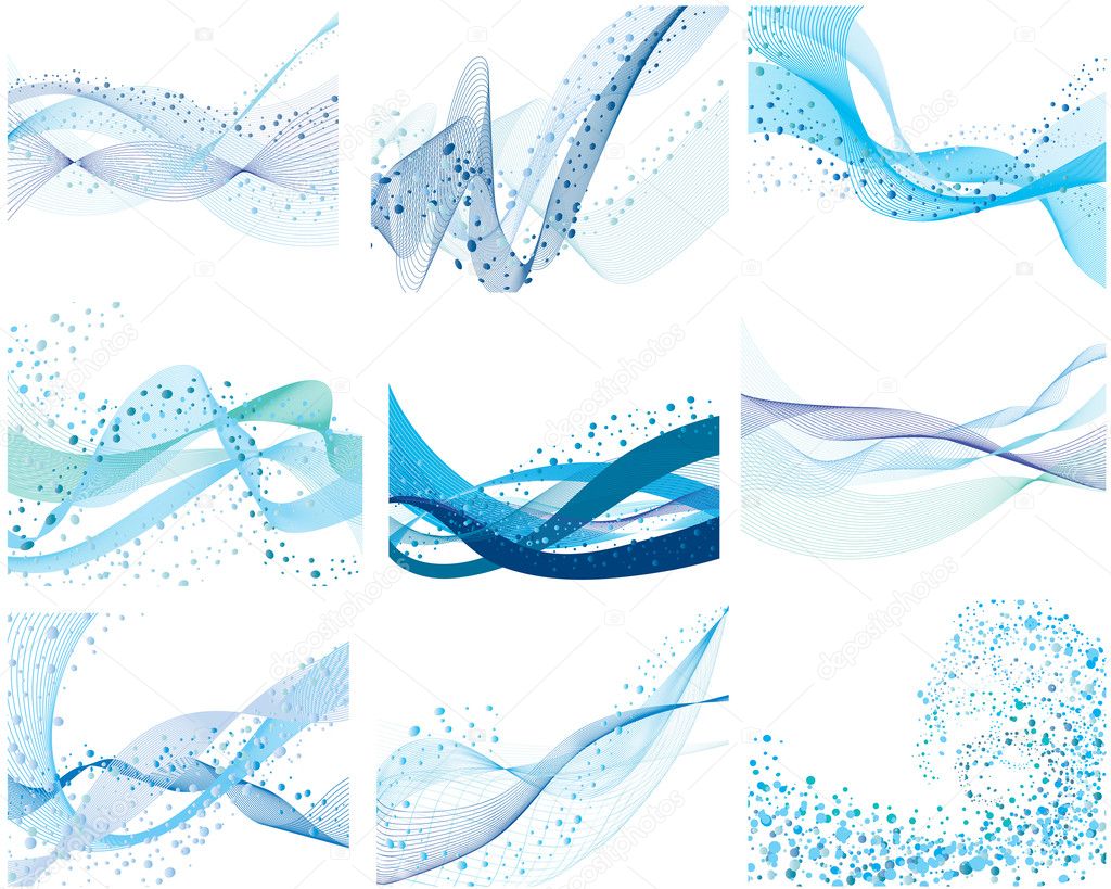 Water backgrounds set