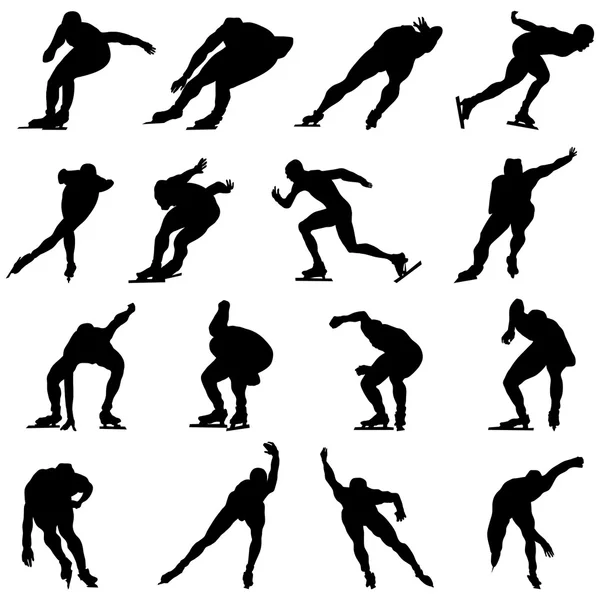 Set de silueta hombre patinador — Archivo Imágenes Vectoriales