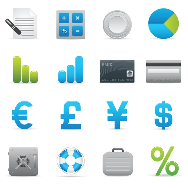 Iconos de la FinanzaIndigo Series 01 — Archivo Imágenes Vectoriales
