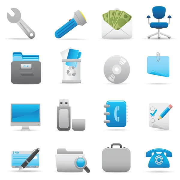Office-pictogrammen | Indigo serie 03 — Stockvector
