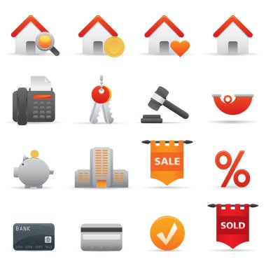 Real State Icons | Red Serie 01 clipart