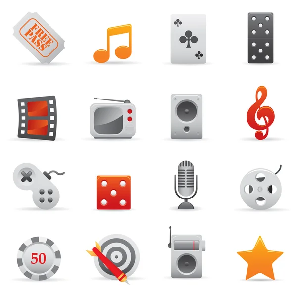 Iconos de EntretenimientoRed Serie 03 — Vector de stock