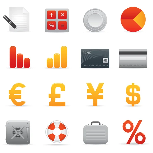 Iconos de Finanzas de la Serie Roja 01 — Archivo Imágenes Vectoriales