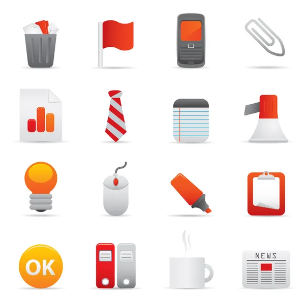 Office-pictogrammen | Red Series 02 — Stockvector