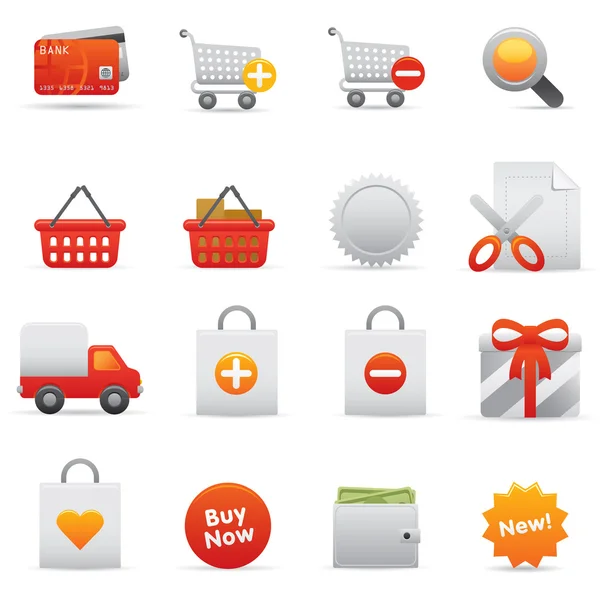Icônes de shopping XoRed Serie 01 — Image vectorielle