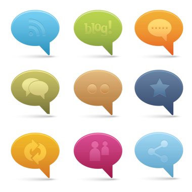 Bubble Social Icons | 01 clipart