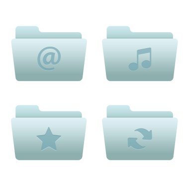 Website & Internet Icons Set | Blue Folders 01 clipart