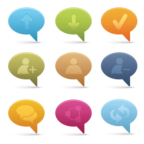 Bubble Chat Icone dei mezzi di comunicazione — Vettoriale Stock