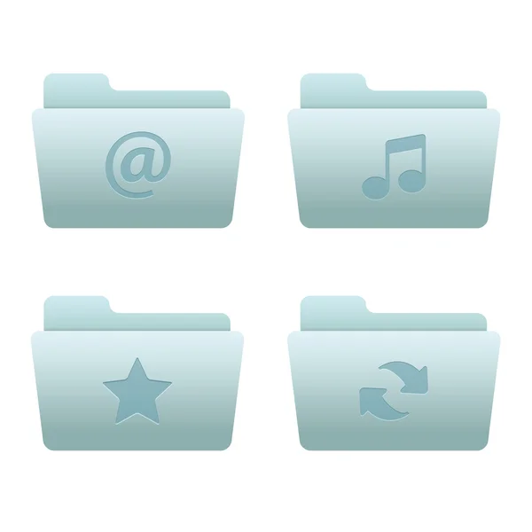 Web sitesi ve Internet Icons Set | Mavi klasörleri 01 — Stok Vektör