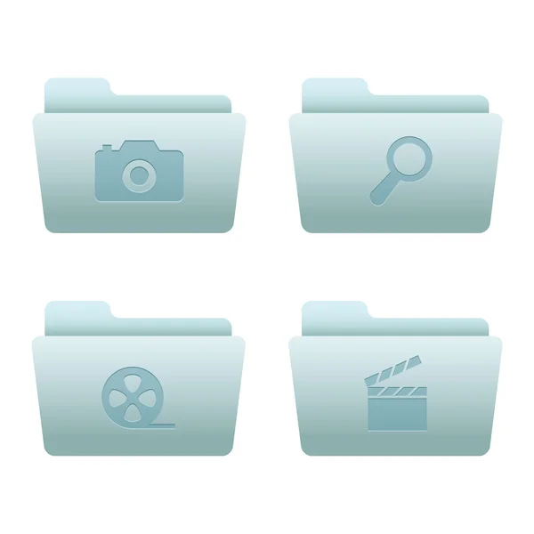 Website & Internet Icons Set | Blue Folders 06 — Stock Vector