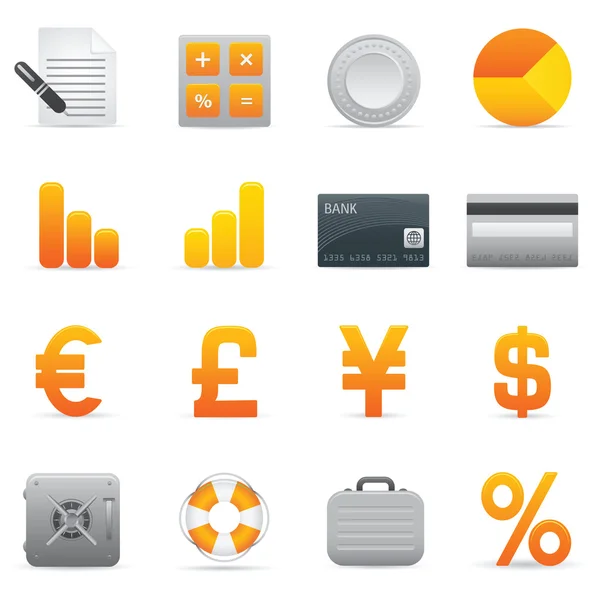 Financieren Icons Set | Gele Serie 01 — Stockvector