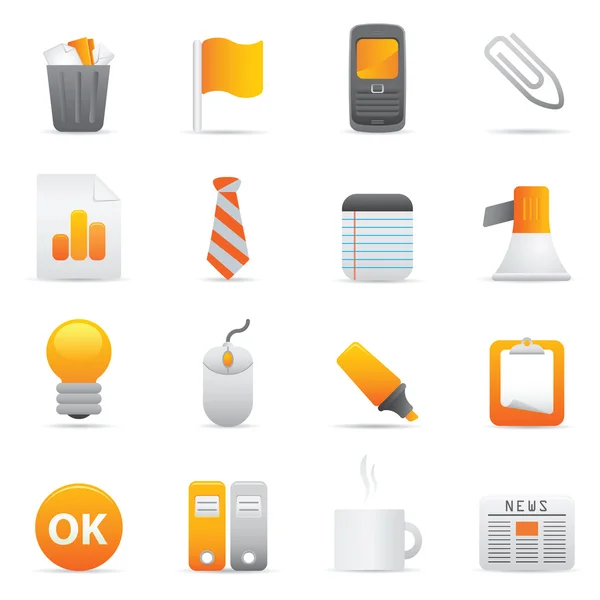 Office Icons Set | Gele Serie 02 — Stockvector
