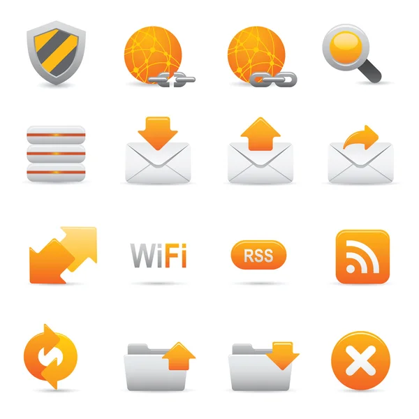 Web sitesi ve Internet Icons Set | Sarı Serisi 03 — Stok Vektör