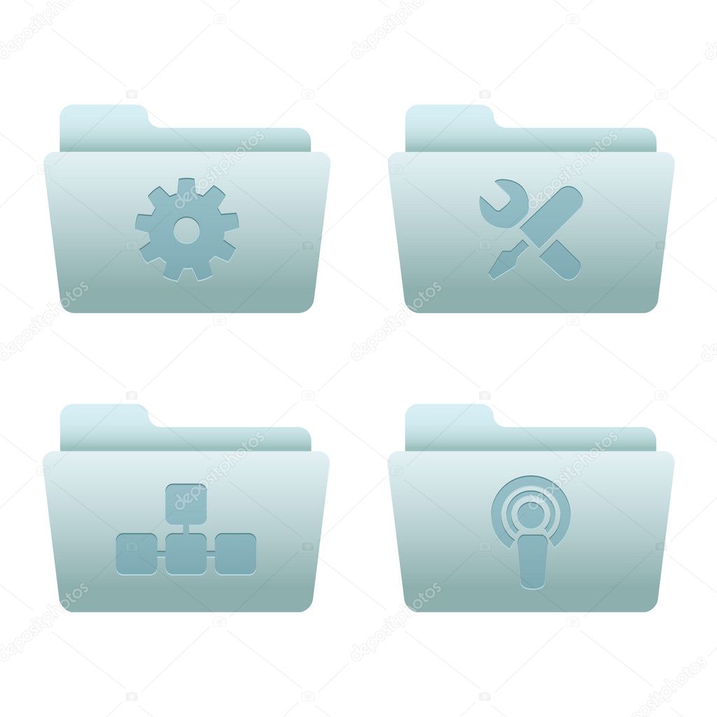 Website & Internet Icons Set | Blue Folders 03