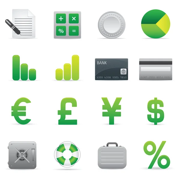 Financiering van pictogrammen | Green 04 — Stockvector