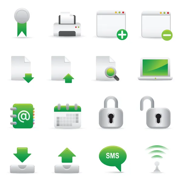 Internet pictogrammen | Green 06 — Stockvector