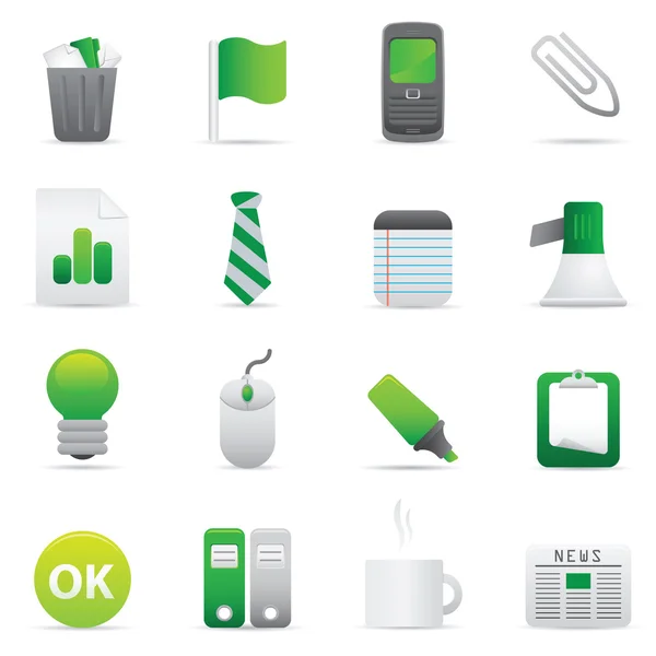 Office-pictogrammen | Green 10 — Stockvector