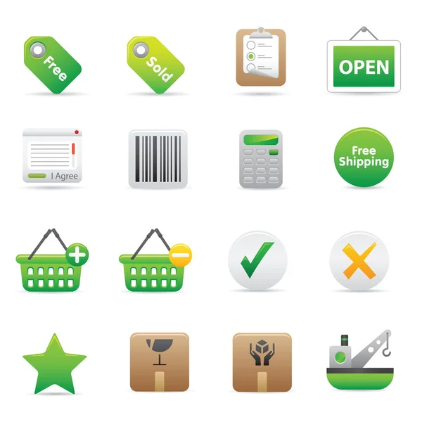 Shopping Icons | Green 14 — Stock Vector