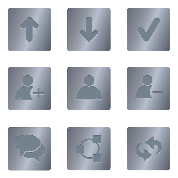 Iconos de Chat Media Plaza de Acero 01 — Vector de stock