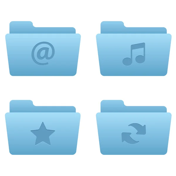 Iconos de Internet carpetas azul claro 01 — Archivo Imágenes Vectoriales