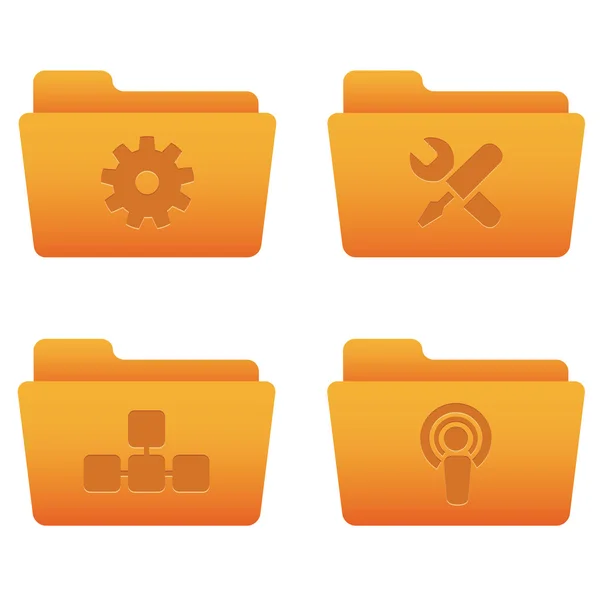 Ikony Internet | Pomarańczowy foldery 03 — Wektor stockowy