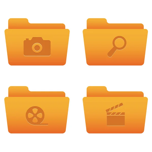 Internet Icons | Orange Folders 06 — Stock Vector