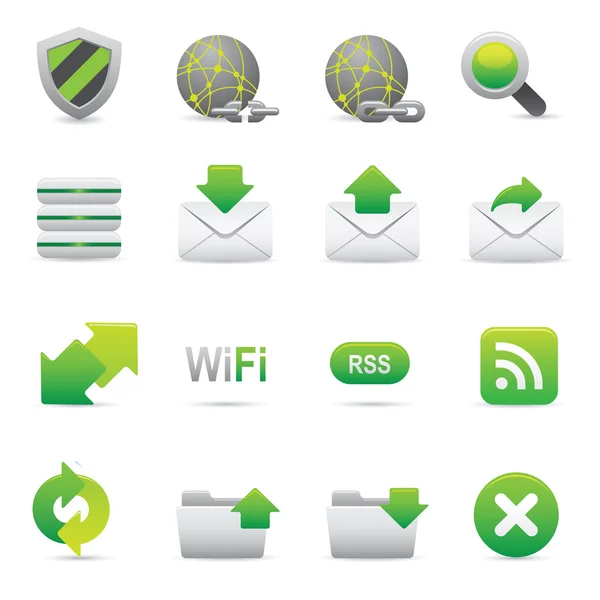 Ícones da Internet com o verde 07 — Vetor de Stock