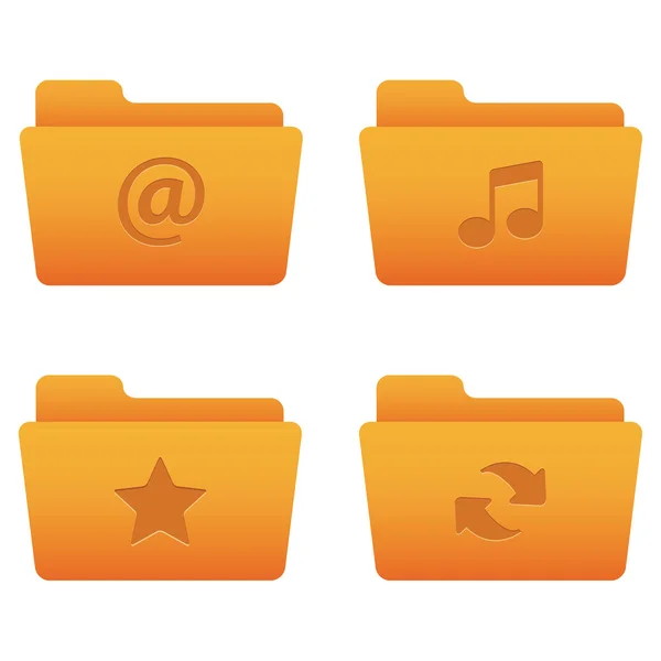 Internet pictogrammen | Oranje mappen 01 — Stockvector