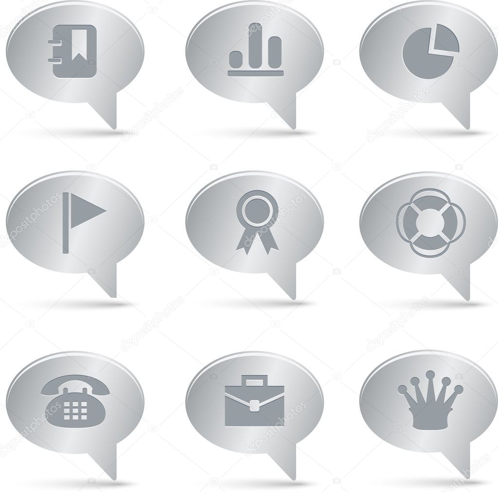 04 Silver Bubbles Office Icons
