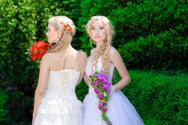 Beautiful Brides posing — Stock Photo, Image