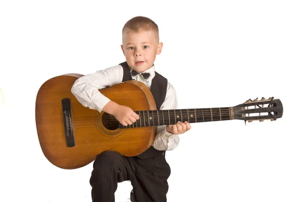Gitar ile küçük çocuk — Stok fotoğraf