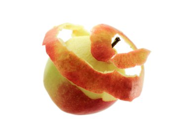 Unravelling Apple on white clipart
