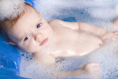 Baby in bath clipart