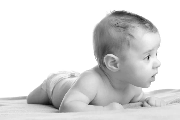 Bebê isolado em branco — Fotografia de Stock