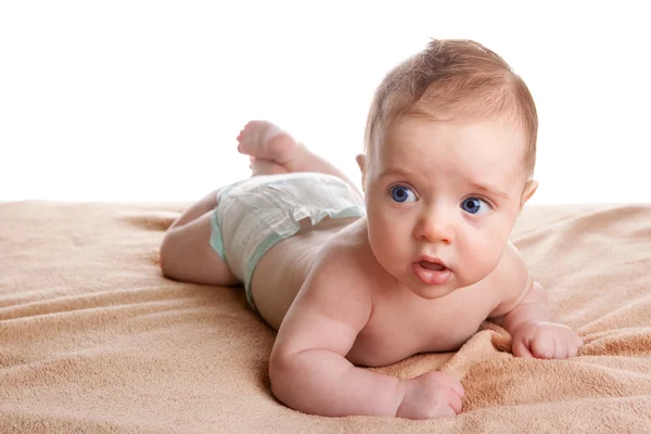 Baby crawl em branco — Fotografia de Stock