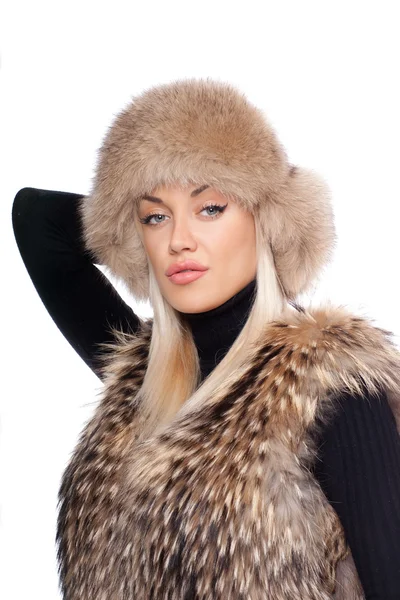 Woman wearing fur — Stock Photo, Image